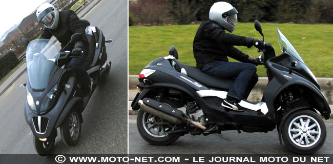 Essai comparatif Peugeot 125 BlackSat Executive vs Piaggio MP3 400 LT : le bonheur sans le permis moto !