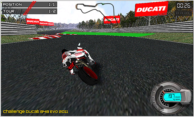 Découvrez le jeu de course moto Challenge Ducati 848 !