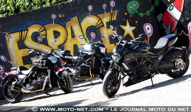 Comparo Diavel vs B-King vs Vmax : Des watts et de la frime !