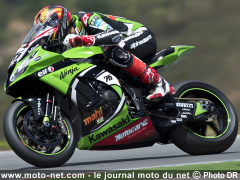 Loris Baz - Essais privés WSBK : les Kawasaki s'entrainent à Aragon