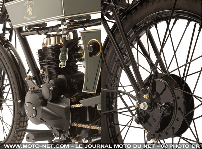 La moto Sterling de Black Douglas s'apprête à traverser l'Europe