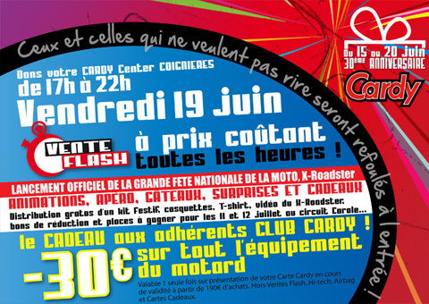 Grande soirée d'anniversaire le 19 juin pour les 30 ans de Cardy
