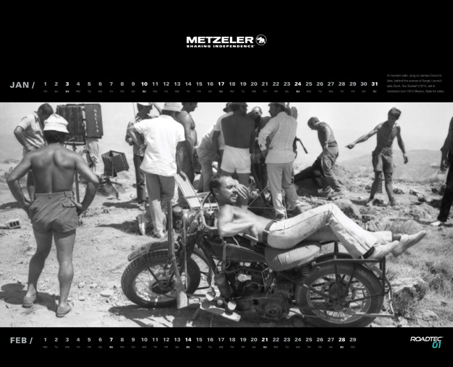 Le calendrier Metzeler 2016 retrace l'histoire de la moto au cinéma