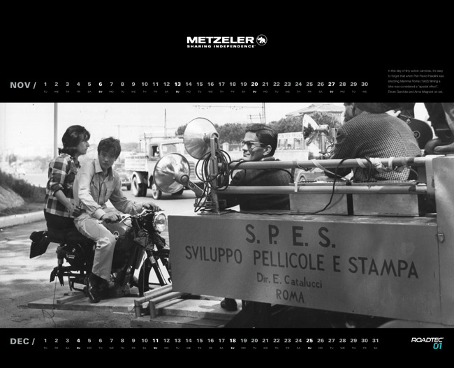Le calendrier Metzeler 2016 retrace l'histoire de la moto au cinéma