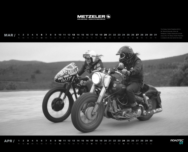 Le calendrier Metzeler 2016 retrace l'histoire de la moto au cinéma
