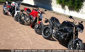 R1200R 2015 Vs Monster 1200S Vs Speed Triple : roadsters BCBG !