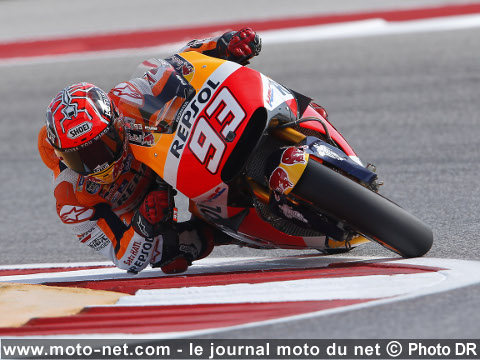 Moto GP Amériques - Essais FP2 : Marquez chute sans ralentir