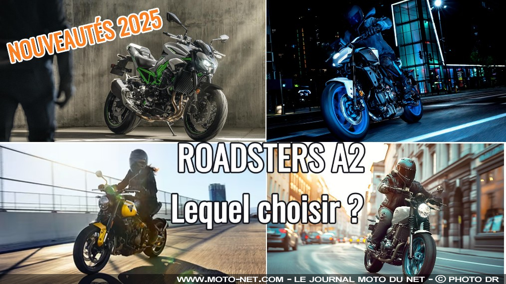 Quels roadsters A2 parmi les nouveautés motos 2025 ?

Le choix des motos accessibles A2 (35 kW) ne cesse de s'étoffer, en particulier dans le segment-clé des roadsters. Ce millésime 2025 le confirme avec une avalanche de nouveaux roadsters pour les récents détenteurs du permis moto ! Suivez le guide Moto-Net.Com pour comparer et choisir parmi les nouveautés.
