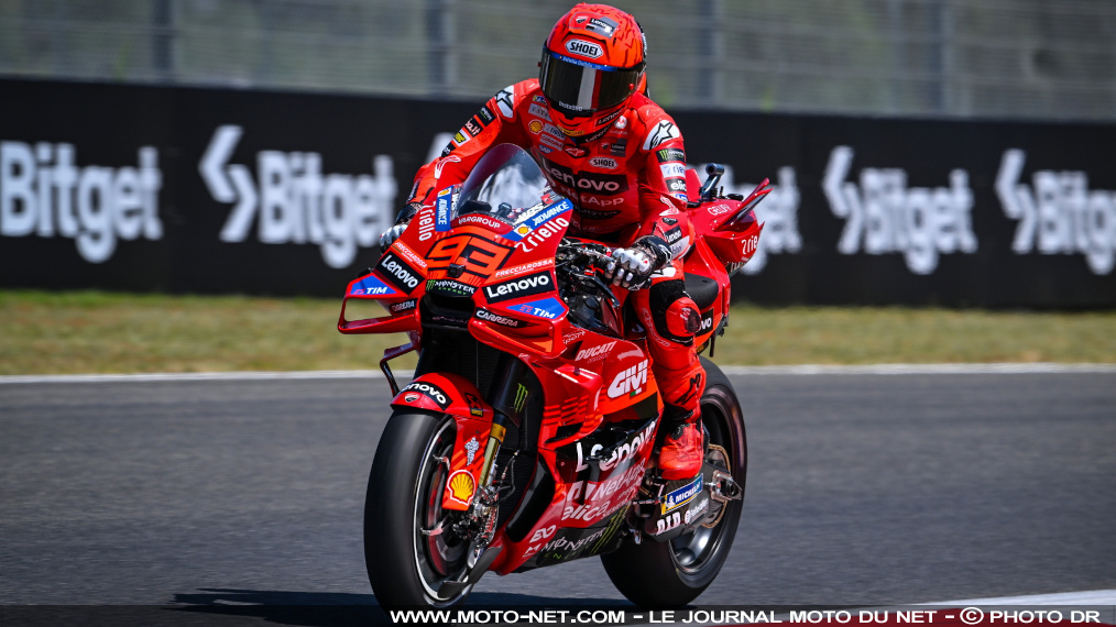 Grille de départ MotoGP du GP d'Italie 2025 au Mugello

Marc Marquez décroche la 100ème pole position de sa carrière (72 en MotoGP) avec le nouveau record du circuit du Mugello sur la Ducati officielle. Le leader du championnat devance son coéquipier Francesco Bagnaia et son frère Alex Marquez. Fabio Quartararo arrache une superbe 4ème position. Résulats et classements des qualifications au Mugello.
