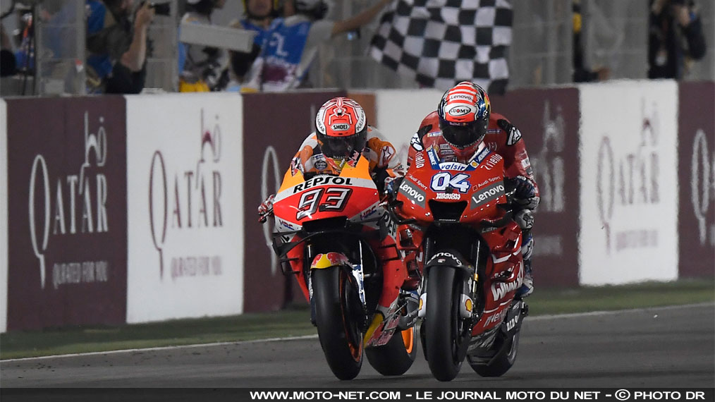 GP du Qatar - Dovizioso (1er) : Marquez m'a poussé à la limite