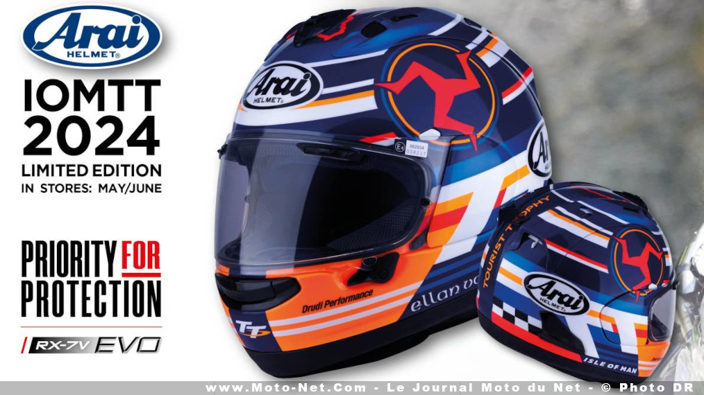 Arai présente son casque moto RX-7V Evo Tourist Trophy 2024
