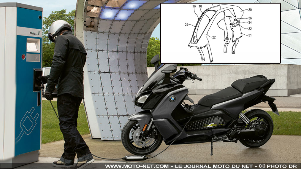 BMW planche de nouveau sur un scooter à toit électrique