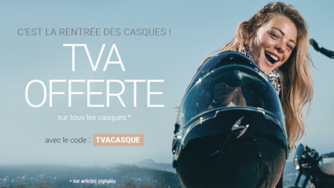 Dafy Moto vous offre la TVA sur votre nouveau casque