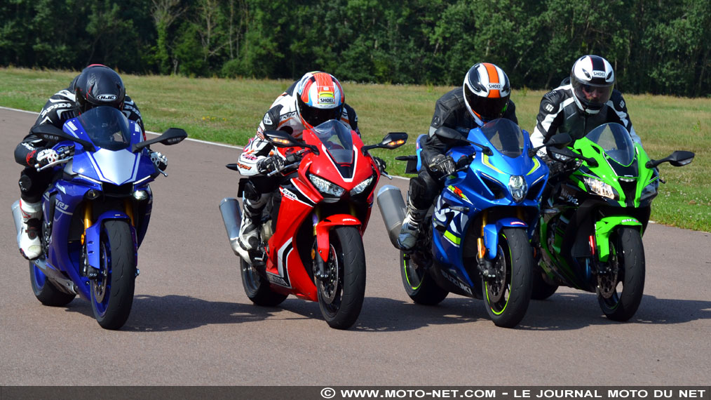 Comparatif CBR1000RR, ZX-10R, GSX-R1000R, YZF-R1 2017