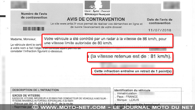 58% des excès de vitesse relevés par des radars sont de moins de 5