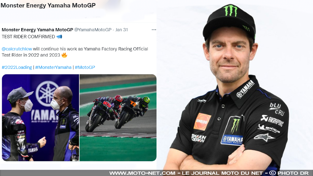 Cal Crutchlow reste pilote d'essai de la Yamaha M1