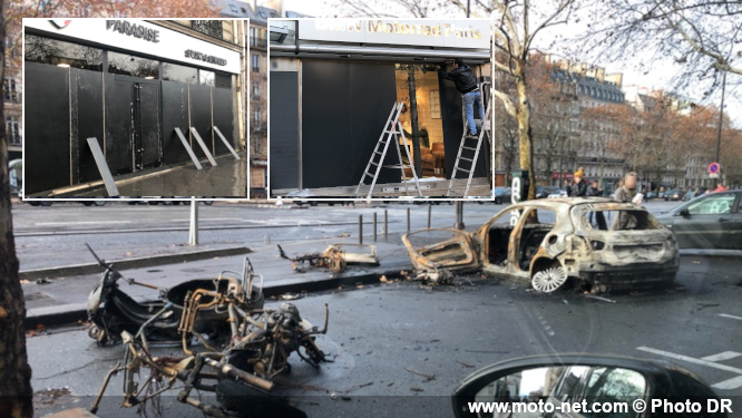 Plusieurs magasins de motos vandalisés sur l'avenue de la Grande-Armée en marge des Gilets jaunes