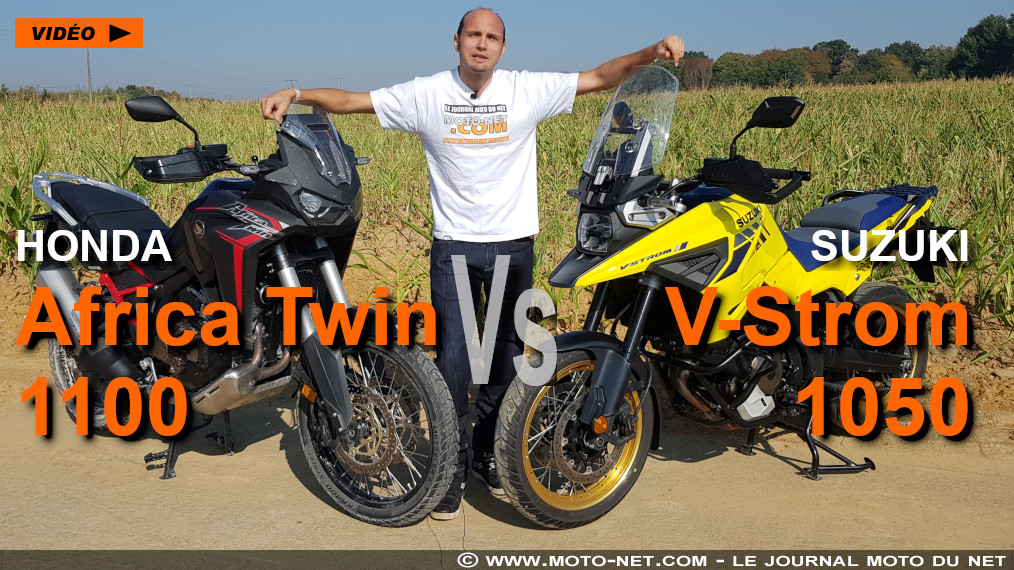 Duel vidéo Honda Africa Twin Vs Suzuki V-Strom 1050