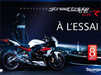 Les Triumph Street Triple à l'essai le 8 décembre