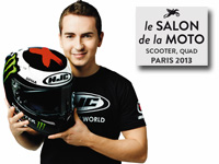 Jorge Lorenzo au Salon de la moto de Paris avec HJC