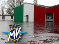Intempéries en Italie : MV Agusta sous l'eau