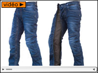 Sur-pantalon moto en jean Easy Five par 1964 Shoes