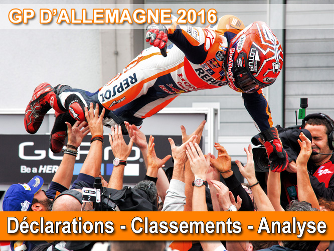 Déclarations et analyse du GP d'Allemagne MotoGP 2016