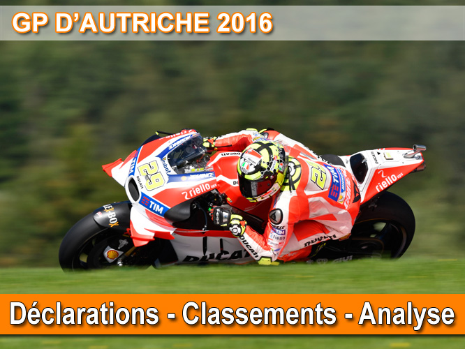 Déclarations et analyse du GP d'Autriche MotoGP 2016