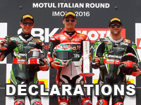 Déclarations des pilotes World Superbike à Imola