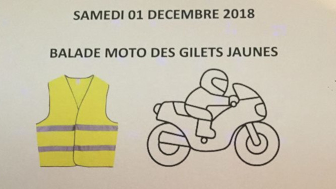 Les motards du Jura soutiennent les Gilets jaunes samedi 1er décembre à Lons-le-Saunier