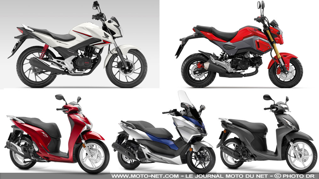 La gamme motos et scooters 125cc Honda évolue avec Euro4