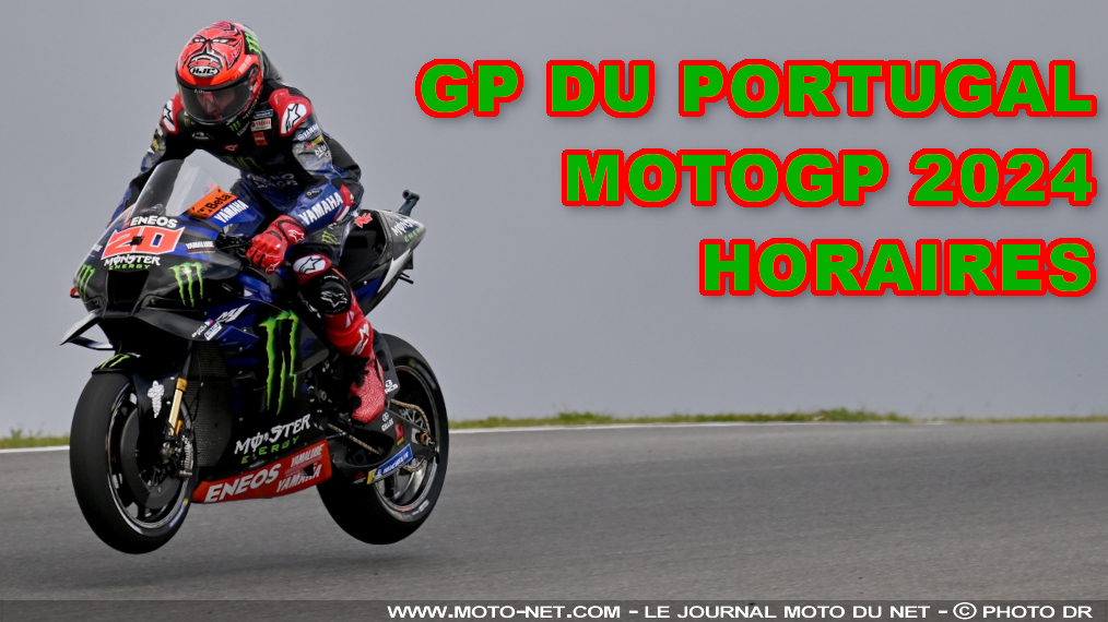 Horaires du Grand Prix du Portugal MotoGP 2024

Deux semaines après la traditionnelle ouverture du championnat MotoGP au Qatar - et la nouvelle victoire du champion Bagnaia ! -, les intrépides pilotes de l'Intercontinental Circus disputent leur premier GP en Europe, sur les montagnes &quot;russes&quot; de Portimao au Portugal. Attention à la petite heure de décalage !
