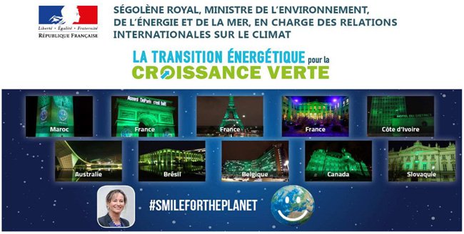 #Smilefortheplanet Ségolène Royal sourit à la planète