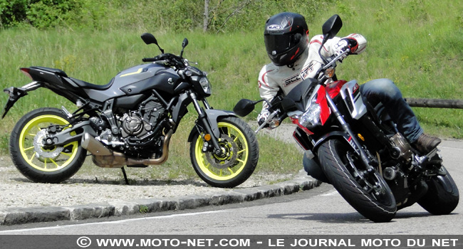 Duel CB650F Vs MT-07 : le roadster 4-pattes Honda contre le CP2 Yamaha