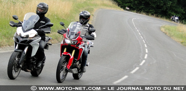 Essai comparatif Ducati Multistrada 950 Vs Honda Africa Twin Vs Suzuki V-Strom 1000 : en plein dans le mille