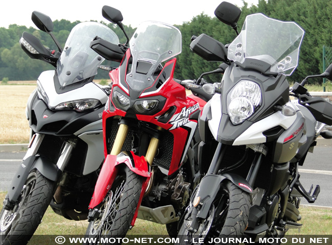 Essai comparatif Ducati Multistrada 950 Vs Honda Africa Twin Vs Suzuki V-Strom 1000 : en plein dans le mille