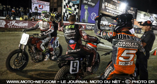  Indian et son pilote Jared Mees, champions AMA Flat Track 2017