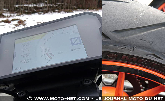 Essai des nouvelles KTM Duke 125 et 390 : Moto-Net à la neige !