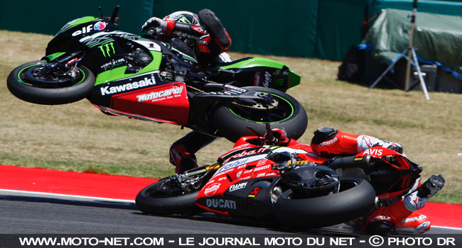 WSBK Italie (1) :  Sykes vainqueur d'une incroyable course à élimination(s)