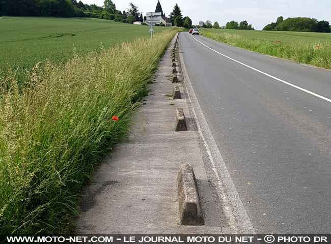 Attention à ne pas chuter à moto sur cette portion de la D62 dans l'Oise !