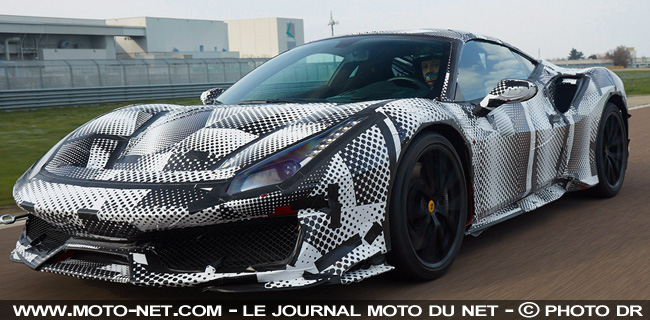 Rossi teste la dernière Ferrari 488 Pista à Fiorano