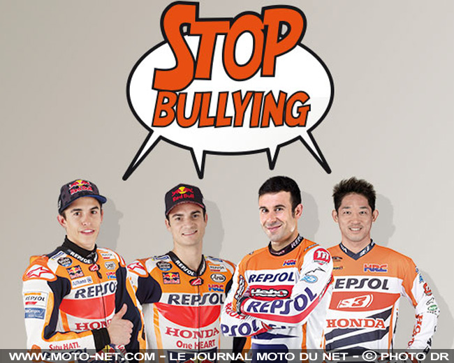 Les pilotes Honda Repsol contre le harcèlement scolaire en Espagne