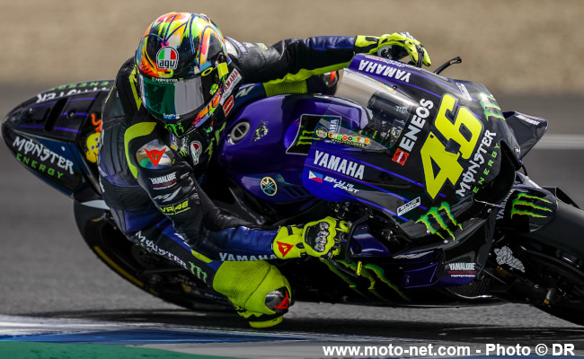 Valentino Rossi (Yamaha officielle n°46), 4ème au championnat avant le GP de France