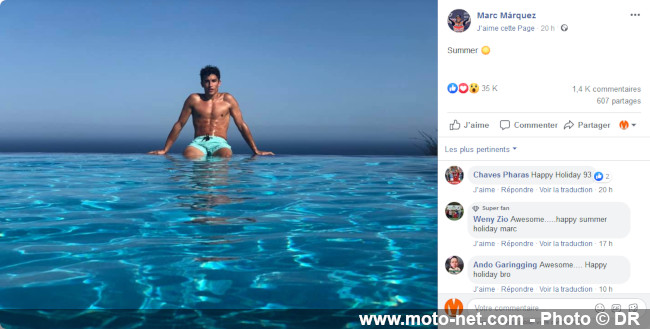 Eté 2019 : les vacances des pilotes MotoGP