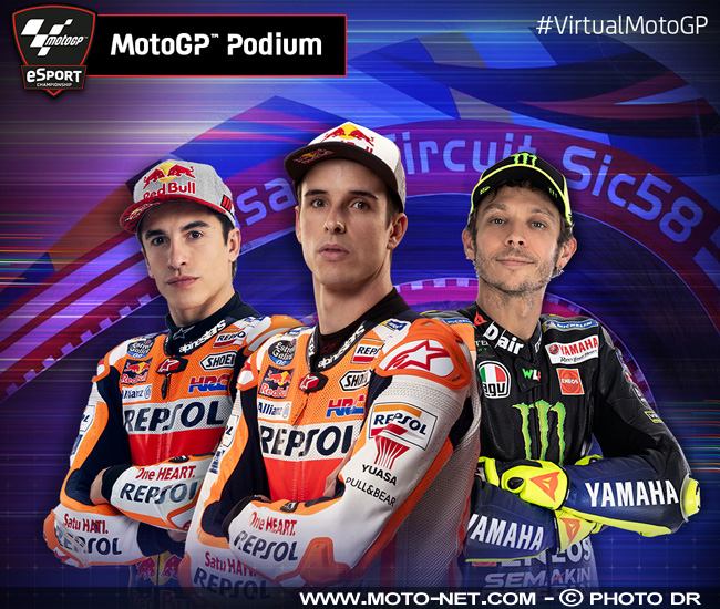  MotoGP virtuel : Quartararo offre le podium à Rossi, doublé des frères Marquezuez