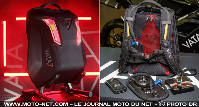 High-tech - Casque et sac à dos Vata7 avec clignotants et feu stop