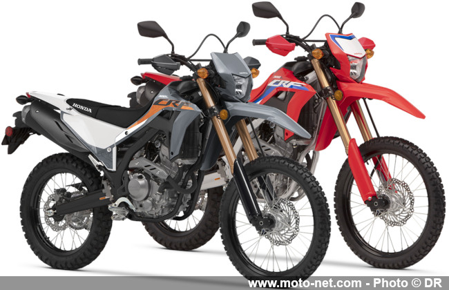 Protège-mains de série sur le petit trail Honda CRF300L en 2023