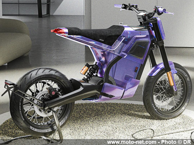 Une moto électrique DAB 1α translucide comme la Nintendo64… et les Buell ! 