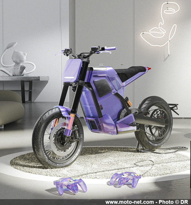 Une moto électrique DAB 1α translucide comme la Nintendo64… et les Buell ! 