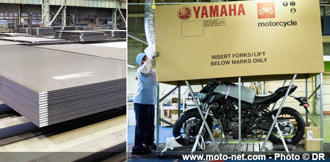 De l'acier recyclé chez Yamaha pour les cadres… d'emballage des motos